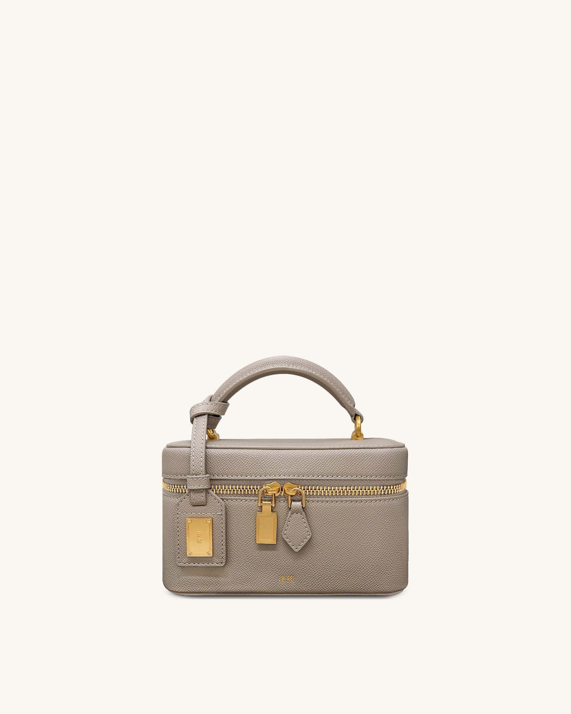 Cleo-Box-Shape-Top-Handle-Bag-Taupe-1 Women Fashion Tote Bag Style-big:1058 - Image 1
