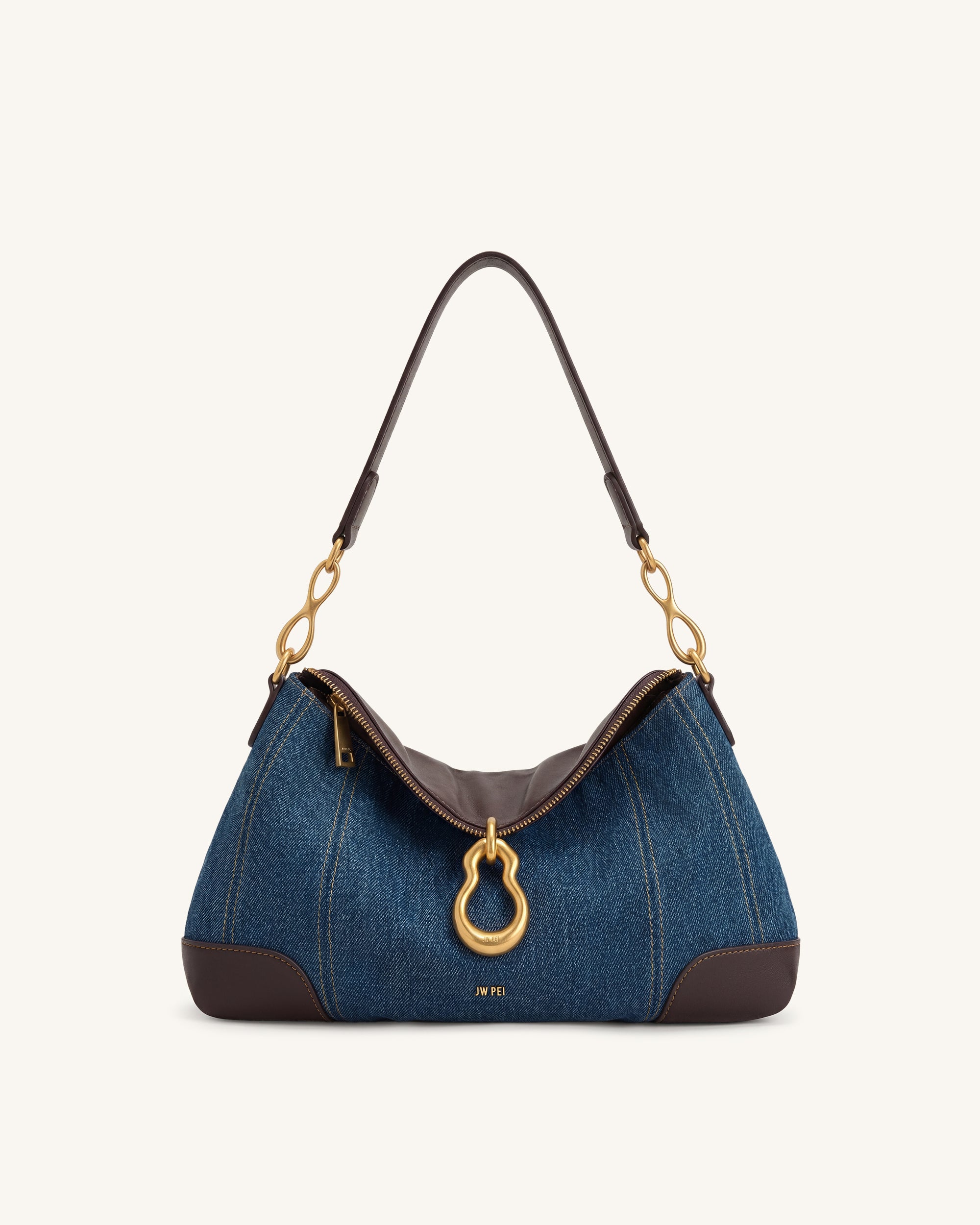 Jayla-Metal-Pendant-Embellished-Shoulder-Bag-Blue-Denim-1 Women Fashion Tote Bag Style-big:1059 - Image 1